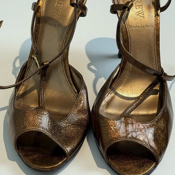 J. Crew BRONZE HEELS Size 8.5 Women's - Picture 3 of 8